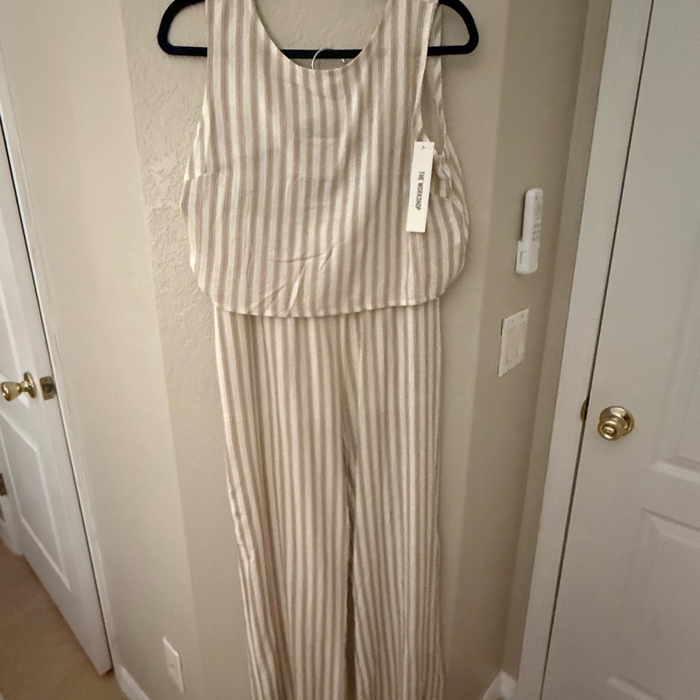 NWT Striped Cream Two-Piece Set